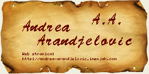 Andrea Aranđelović vizit kartica